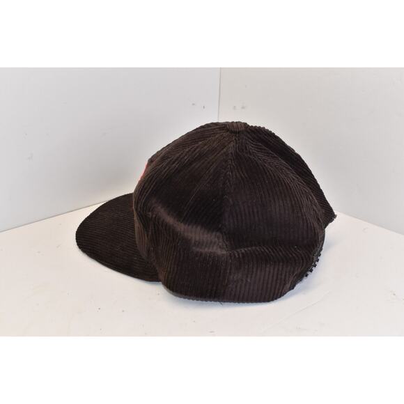 Vintage Coca Cola Corduroy Trucker Hat Brown Cap Snapback 90s Spell Out Logo USA - Picture 2 of 5